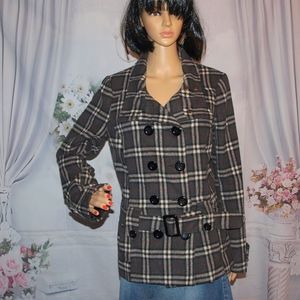 Woman's Winter Coat Relaxx Wool Blend Belted L Vintage Coat